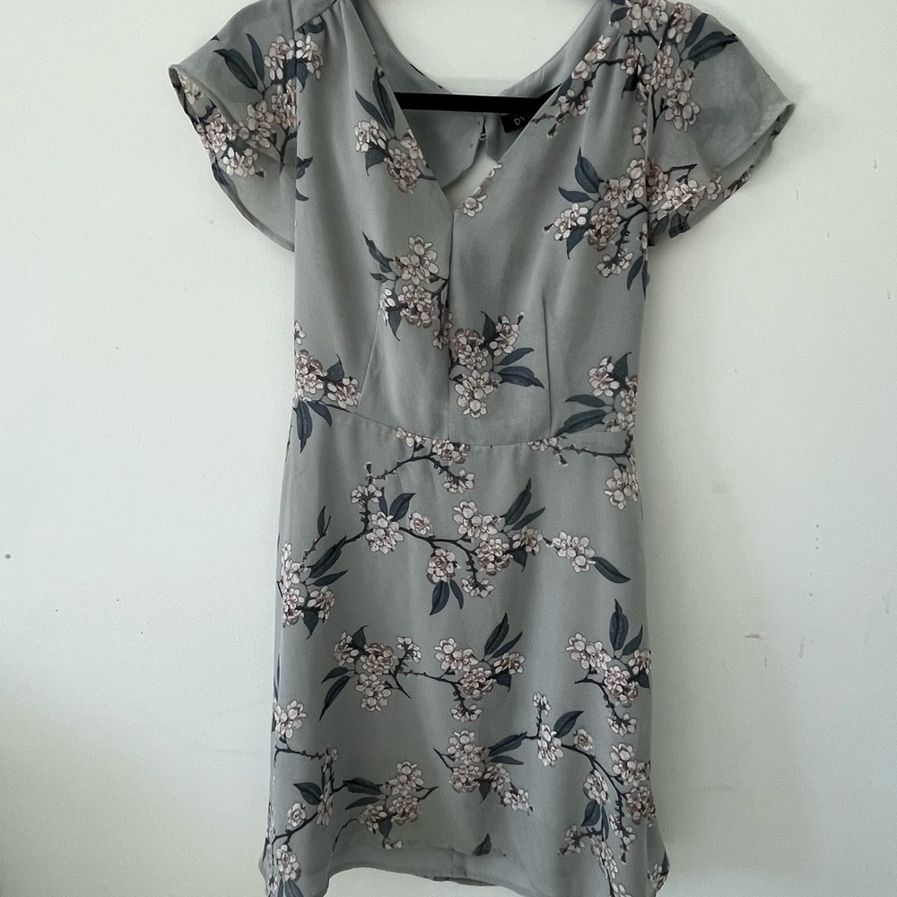 Dynamite Gray Floral Mini Dress